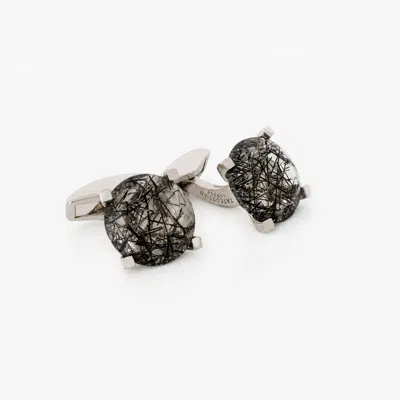 Tateossian Floating Tourmaline Quartz Cufflinks | Limited Edition In Black