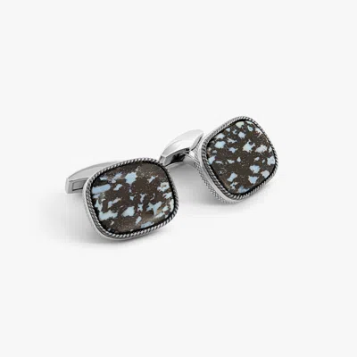 Tateossian Fossil Palm Cufflink In Sterling Silver (limited Edition) In Multi