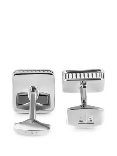 Tateossian Giza Ice Enamel-texture Cufflinks In Silver