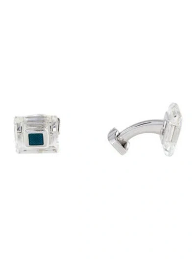 Pre-owned Tateossian Glass & Enamel Cufflinks In Blue