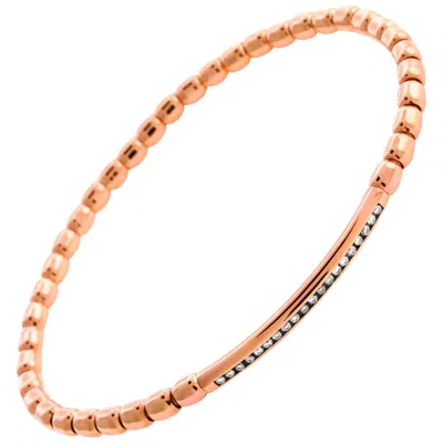 Pre-owned Tateossian Gold Luxe Bracelet In 18 Karat Rose Gold With White Diamonds - Medium