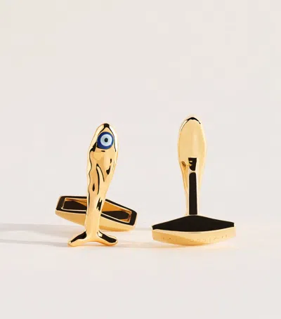 Tateossian Gold-plated Sterling Silver Feng Shui Fish Cufflinks
