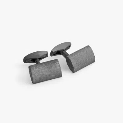 Tateossian Graffiato Cufflinks In Black Rhodium Plated Sterling Silver In Gray