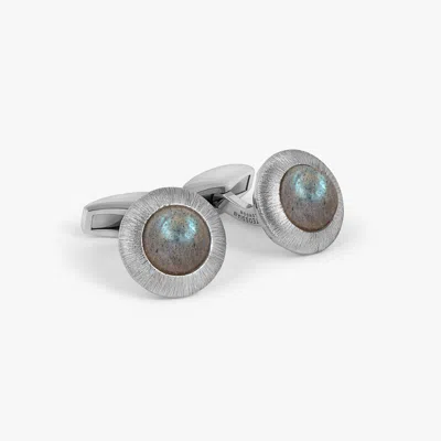 Tateossian Graffiato Domed Cufflinks In Blue Labradorite In Metallic