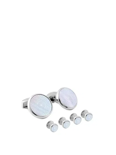 Tateossian Guilloche Cufflinks In Silver