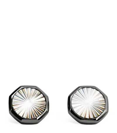 Tateossian Gunmetal Mother-of-pearl Sunbursts Cufflinks In Gray
