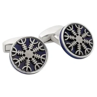 Pre-owned Tateossian Helm Of Awe Cufflinks In Sterling Silver In Multi