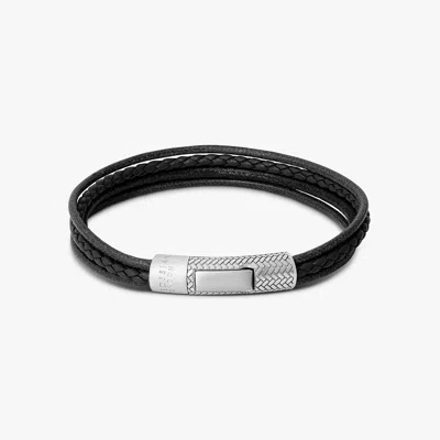 Tateossian Herringbone Click Multi Strand Bracelet In Black