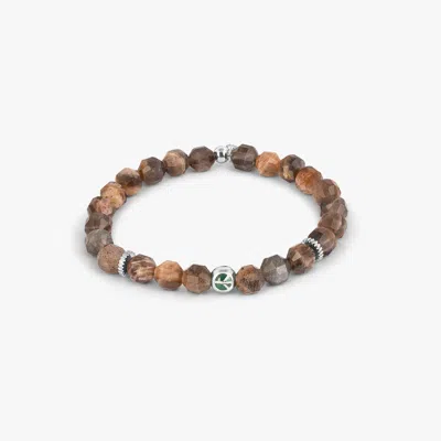 Tateossian Hexade Peace Bracelet In Black Moonstone With Sterling Silver - M