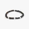 Tateossian Java Stripes Bracelet In Black Java Glass With Sterling Silver - M