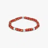 Tateossian Java Stripes Bracelet In Red Java Glass With Sterling Silver - M