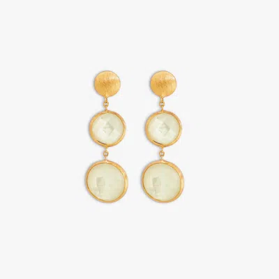 Tateossian Kensington Double Drop Earrings In 14k Satin Rose Gold With White Mop