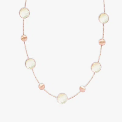 Tateossian Kensington Double Stone Necklace In 14k Satin Rose Gold With White Mop
