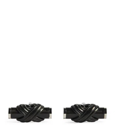 Tateossian Knot Cufflinks In Black
