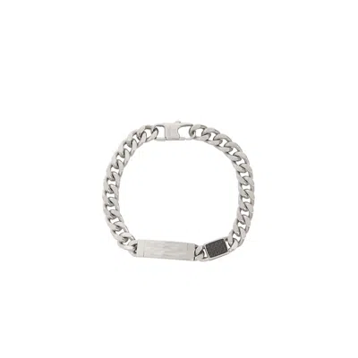 Tateossian Large Brushed Silver-tone Chain Bracelet In White