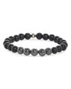 Tateossian Lava & Crystal Beaded Bracelet In Black