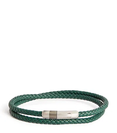 Tateossian Leather And Sterling Silver Pelle Bracelet