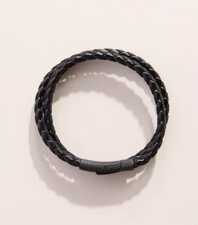 Tateossian Leather Chelsea Bracelet In Black