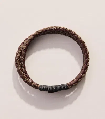 Tateossian Leather Chelsea Bracelet In Brown