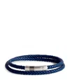 Tateossian Leather Double-wrap Braided Bracelet In Silver
