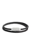 Tateossian Leather Macramé Bracelet In Black