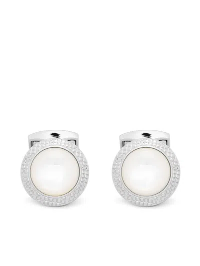 Tateossian London Cufflinks Round Palladium White In Metallic