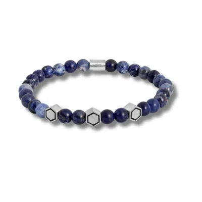 Tateossian London Men's Blue / Silver Automobili Lamborghini Hex Semi Precious In Blue With Sterling Silver