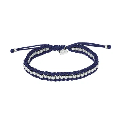 Tateossian London Men's Blue / Silver Thompson Friendship Bracelet In Blue In Blue/silver