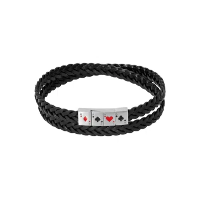Tateossian London Men's Flush Of Aces Bracelet In Black