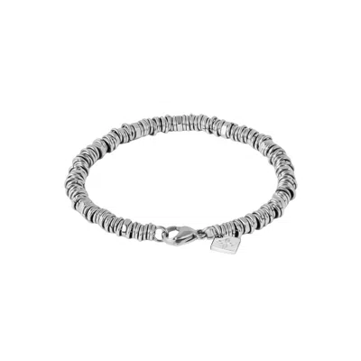Tateossian London Men's Silver Thompson Hexagonal Discs Bracelet