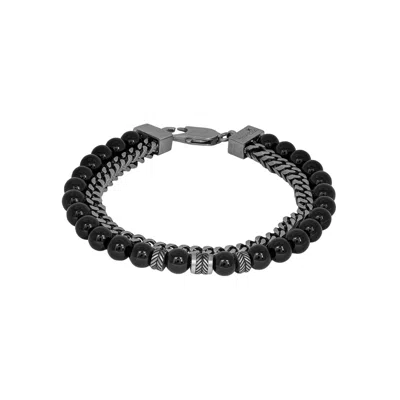 Tateossian London Men's Thompson Semi Precious Bracelet In Black