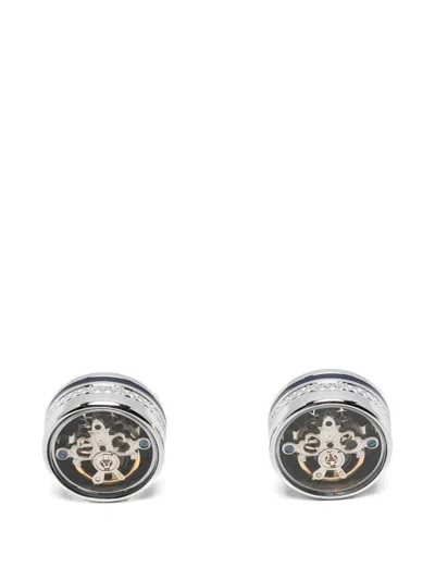 Tateossian London "skull Tourbillon" Cufflink In Silver