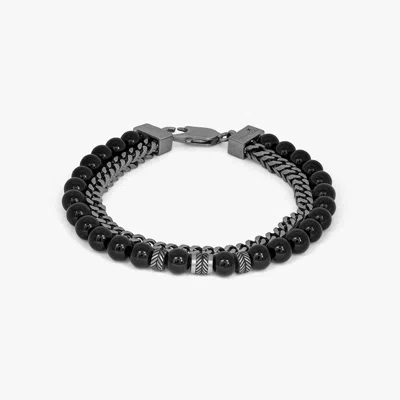 Tateossian London Thompson Semi- Precious Bracelet In Black - L