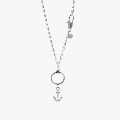 Tateossian Marine Anchor Necklace In Sterling Silver