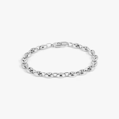 Tateossian Marine Link Chain Bracelet In Rhodium Plated Sterling Silver - M