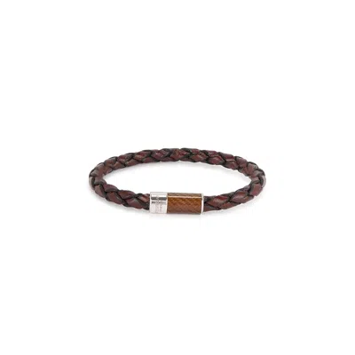 Tateossian Medium Brown Braided Leather Bracelet