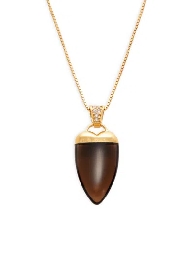 Tateossian Men's 18k Goldplated Sterling Silver & Smoky Quartz Pendant Necklace In Neutral