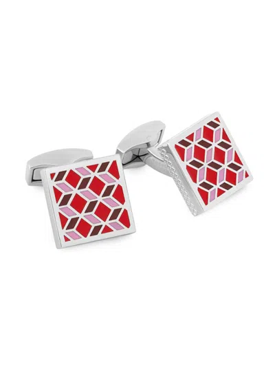 Tateossian Men's 3d Illusion Geometric Cufflinks In Multi