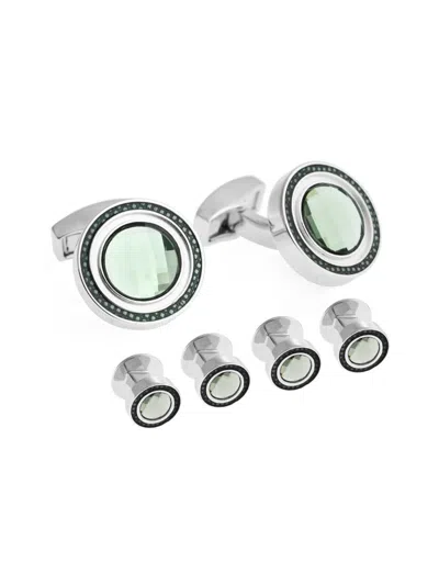 Tateossian Men's 6-piece Swarovski Crystal Stud & Cufflink Set In Green