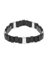 Tateossian Men's Black Ip & Sterling Silver Beaded Bracelet