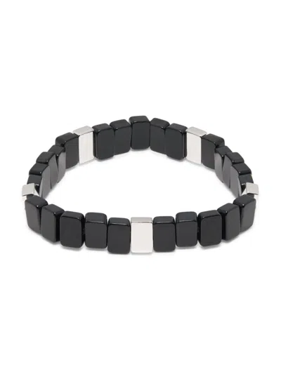 Tateossian Men's Black Ip & Sterling Silver Beaded Bracelet