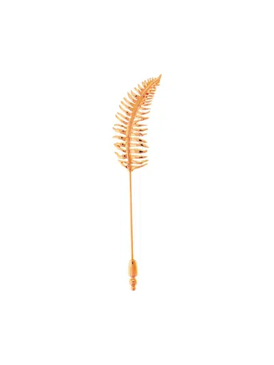 Tateossian Men's Fern Lapel Pin In Gold