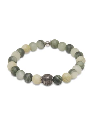 Tateossian Men's Green Jasper Beaded Bracelet