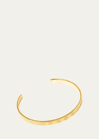Tateossian Men's Hallmark Bangle Bracelet In Yellow Gold