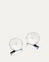 Tateossian Men's Mother-of-pearl London Eye Cufflinks With Diamonds In White/silver