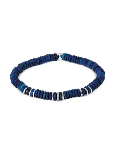 Tateossian Men's Polished Lapis Disc Bracelet In Blue