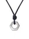 TATEOSSIAN MEN'S RHODIUM PLATED STERLING SILVER NUT PENDANT NECKLACE
