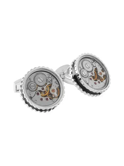Tateossian Men's Round Skeleton Gear Cufflinks In Purple