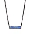 TATEOSSIAN MEN'S RT BLACK IP PLATED STAINLESS STEEL & SODALITE PENDANT NECKLACE
