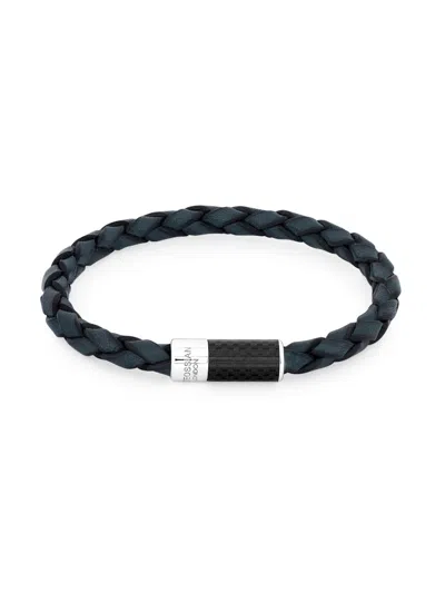 Tateossian Men's Rt Braided Leather Bracelet In Blue